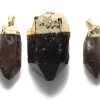 ST25-67G: Brazil Smokey Quartz Point Gold 30-40mm 1 Piece -Handmade Beads Discount Store ST25 67G PendantsandCharms GemstonePendants