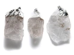 ST25-69: Brazil Rough Crystal Quartz Silver Plating 30-50mm Average 1 Piece
