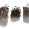 ST25-72: Brazil Rough Smoky Quartz Silver Plating 30-50mm 1 Piece 1 ST25-72: Brazil Rough Smoky Quartz Silver Plating 30-50mm 1 Piece -Handmade Beads Discount Store ST25 72 PendantsandCharms GemstonePendants