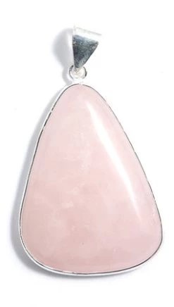 ST402-B: Rose Quartz Pendant Assorted 30x40mm Average - 1 Each