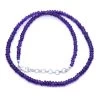 ST414-NECK3: Amethyst A Grade 3-5mm Graduated Rondelle Sterling Silver Necklace