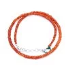 ST428-NECK: Necklace Carnelian Smooth Rondelle 3.5-5.5mm Sterling Silver -Handmade Beads Discount Store ST428 NECK thumbnail