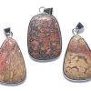 ST466-B: Leopard Jasper Pendant Assorted 30x40mm Average - 1 Each -Handmade Beads Discount Store ST466 B PendantsandCharms GemstonePendants
