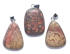 ST466-B: Leopard Jasper Pendant Assorted 30x40mm Average - 1 Each