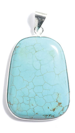 ST612-B: Magnesite Turquoise Pendant Assorted 30x40mm Average - 1 Each 3 ST612-B: Magnesite Turquoise Pendant Assorted 30x40mm Average - 1 Each