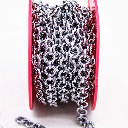 SX76: Designer Chain Textured 8x11mm Oval Stainless Steel Cable Chain - 6 Inches 4 SX76: Designer Chain Textured 8x11mm Oval Stainless Steel Cable Chain - 6 Inches - Image 2