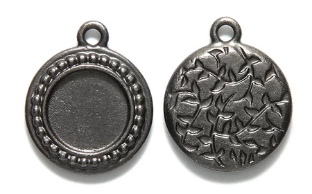 TC2259-GM: Tierracast Frame Beaded Round 23mm Black - 1 Piece 3 TC2259-GM: Tierracast Frame Beaded Round 23mm Black - 1 Piece