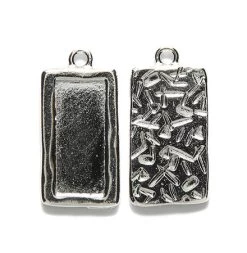 TC2263-RP: Tierracast Frame Rectangle 16x31mm Rhodium - 1 Piece