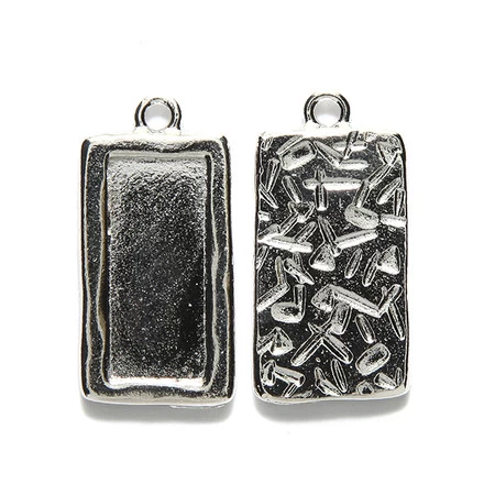 TC2263-RP: Tierracast Frame Rectangle 16x31mm Rhodium - 1 Piece 3 TC2263-RP: Tierracast Frame Rectangle 16x31mm Rhodium - 1 Piece