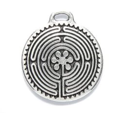 TC2325-AS: Tierracast Labyrinth Disc Antique Silver 26mm - 1 Piece