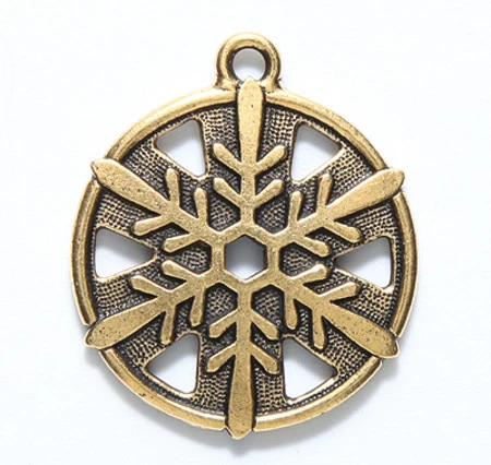 TC2371-AG: Tierracast Snowflake 25.5mm Antique Gold - 1 Piece 3 TC2371-AG: Tierracast Snowflake 25.5mm Antique Gold - 1 Piece