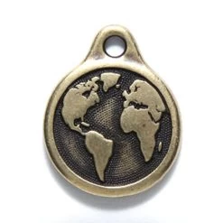 TC2409-AB: Tierracast Earth Charm 17x20mm Antique Brass - 1 Piece
