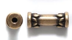 TC5821-AB: Tierracast Tube Bead Lotus 4x15mm Antique Brass - 1 Piece