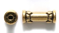 TC5821-AG: Tierracast Tube Bead Lotus 4x15mm Antique Gold - 1 Piece