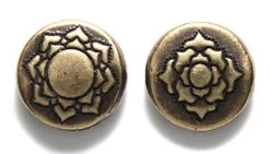TC5823-AB: Tierracast Puff Bead Double Lotus 14mm Antique Brass - 1 Piece