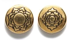 TC5823-AG: Tierracast Puff Bead Double Lotus 14mm Antique Gold - 1 Piece