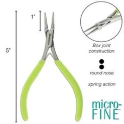 TL5914: Micro-Fine Round Nose Pliers With Spring Joint 5 Inch 7 TL5914: Micro-Fine Round Nose Pliers With Spring Joint 5 Inch -Handmade Beads Discount Store TL5914 info
