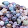 VE525-STL: Bead Mix Stripe Swirl Luster 7-25mmApproximately 105 Pieces Per 200 Grams -Handmade Beads Discount Store VE525 STL Beads IndiaBeads