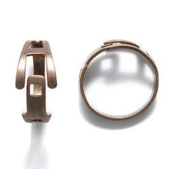 VJ160: Vintaj Natural Brass AdjuStabilizedle Ring Band 14.5mm - 1 Piece