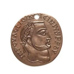 VJ6093: Vintaj Natural Brass Roman Laurel Coin 19.5mm 22 Gauge - 1 Piece