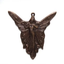 VJ6116: Vintaj Natural Brass Art Deco Angel Pendant 30mm - 1 Piece