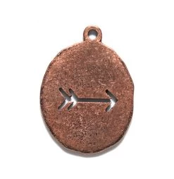 VP120-AC: Vintaj Artisan Pewter Organic Oval Arrow 26x36mm Antique Copper Plate - 1 Piece