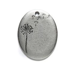 VP154-AS: Vintaj Artisan Pewter Drifting Dandelion 20x25mm Antique Silver - 1 Piece