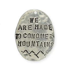 VP369-AP: Vintaj Conquer Mountains Pendant Antique Pewter Plated 28x36mm - 1 Each