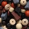 WO525-AR: Czech Wood Blue/Brown Mix Assorted Shapes 50 Grams